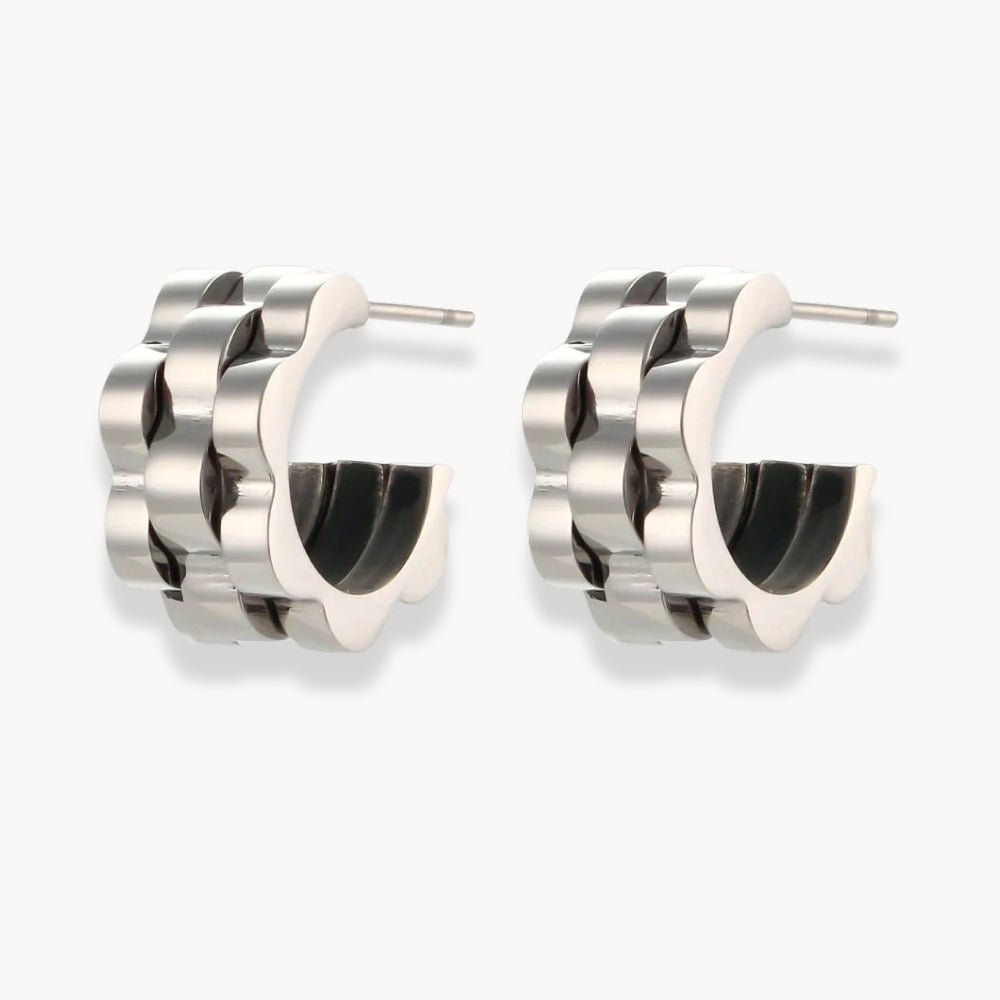 Watchband Hoop Earrings - Zafinne Jewelry