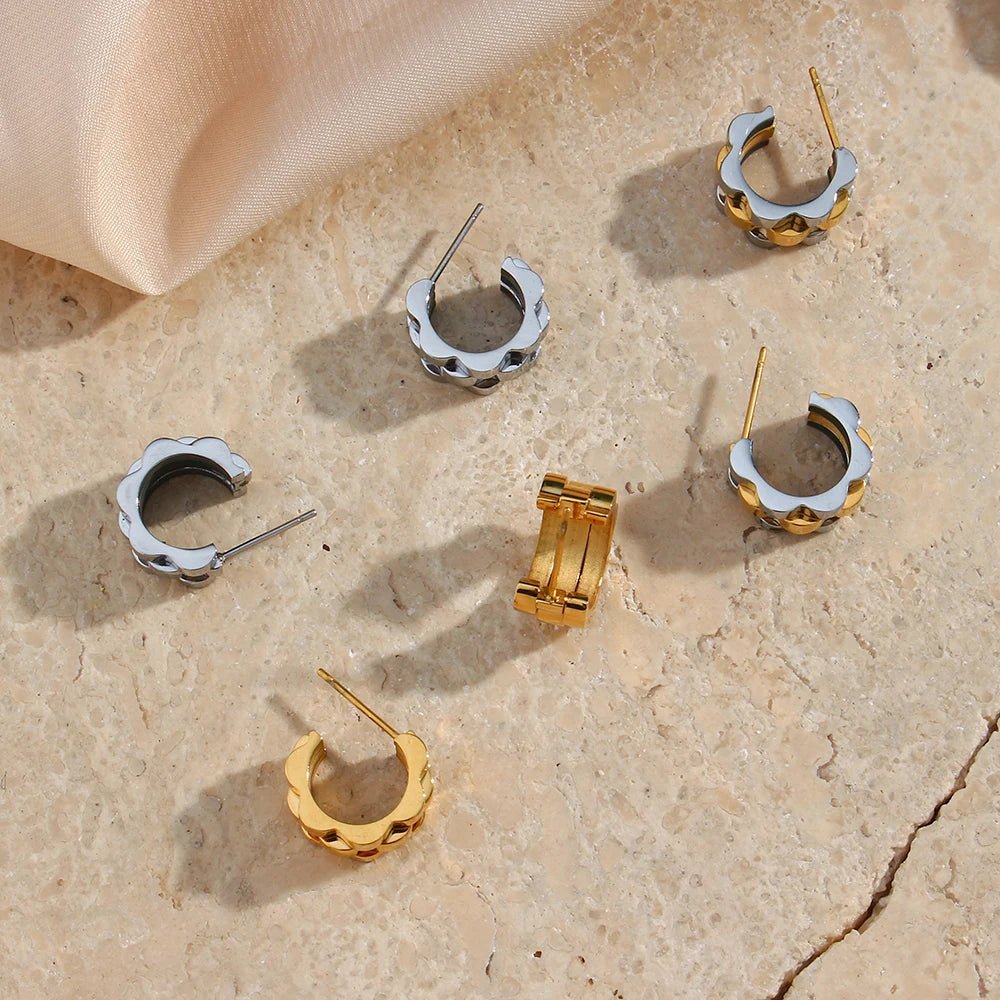 Watchband Hoop Earrings - Zafinne Jewelry