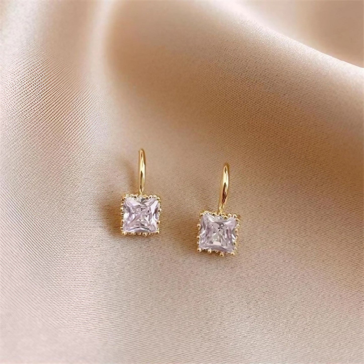 Crystal Square Delicate Earrings