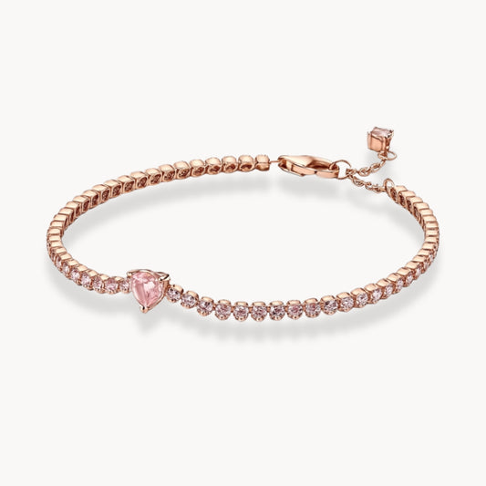 Aveline Pink Crystal Tennis Bracelet