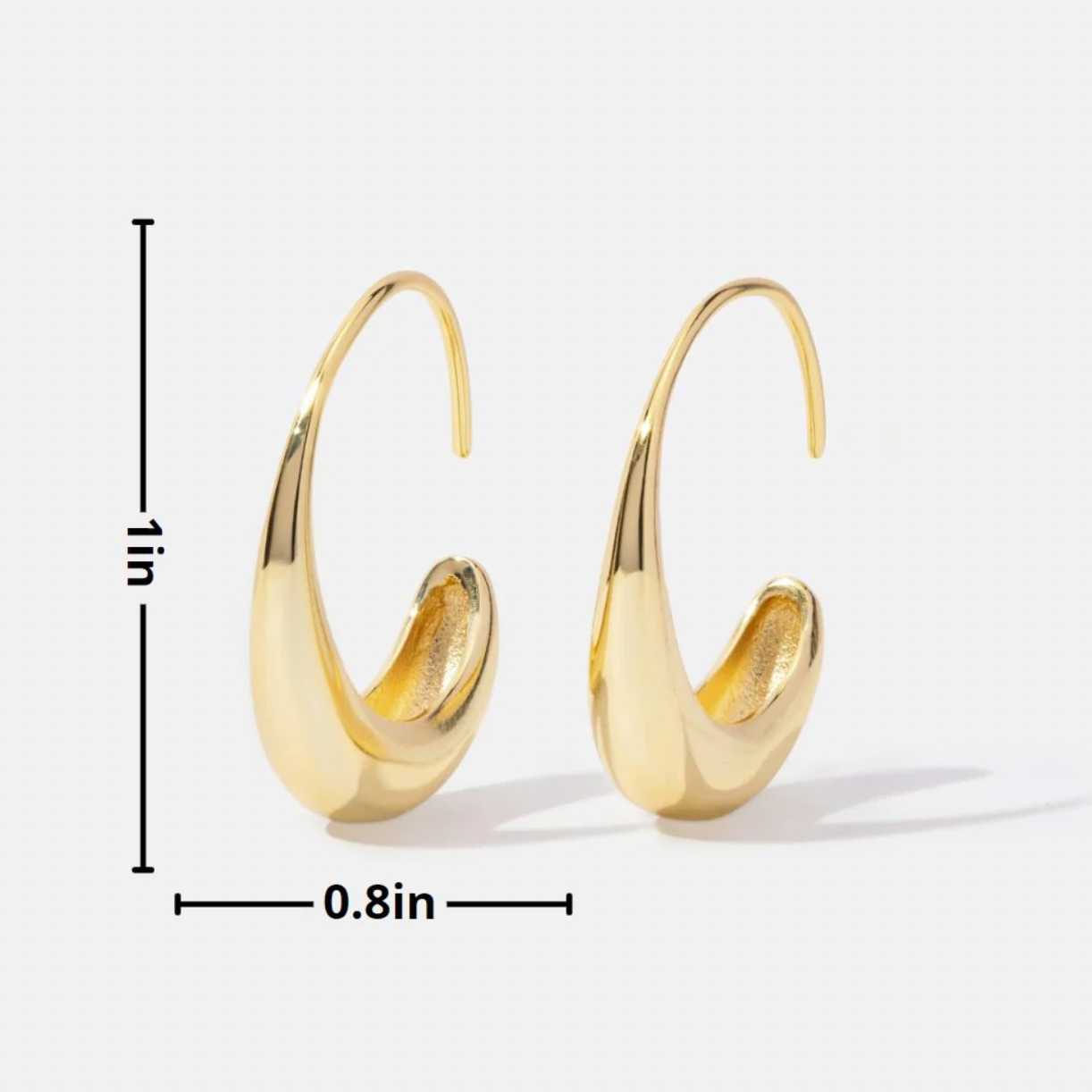 Gold Earrings Drop Hoop