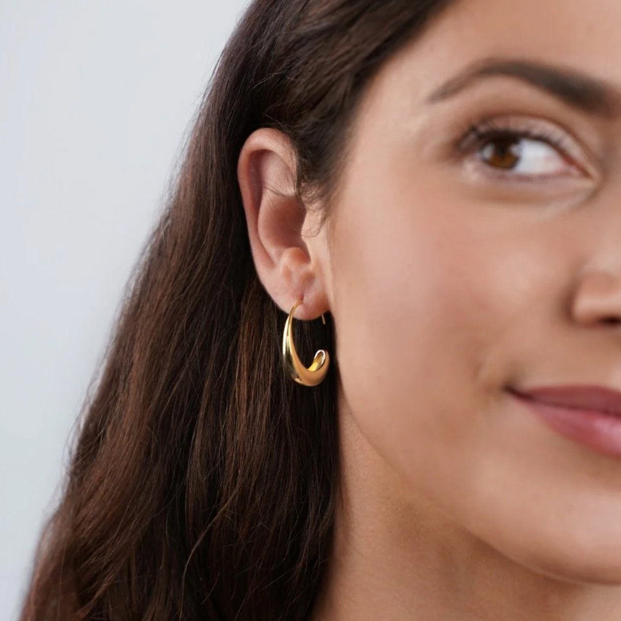 Gold Earrings Drop Hoop