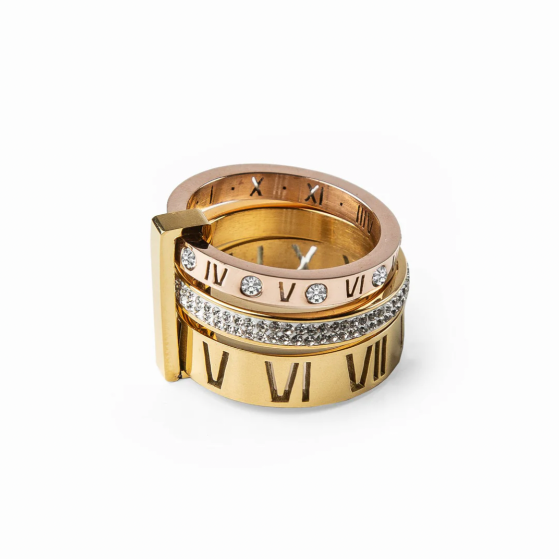 Ring Triple Stack Roman Numerals