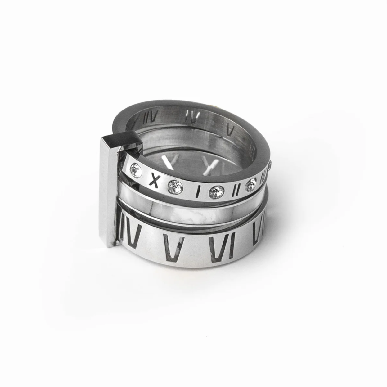 Ring Triple Stack Roman Numerals