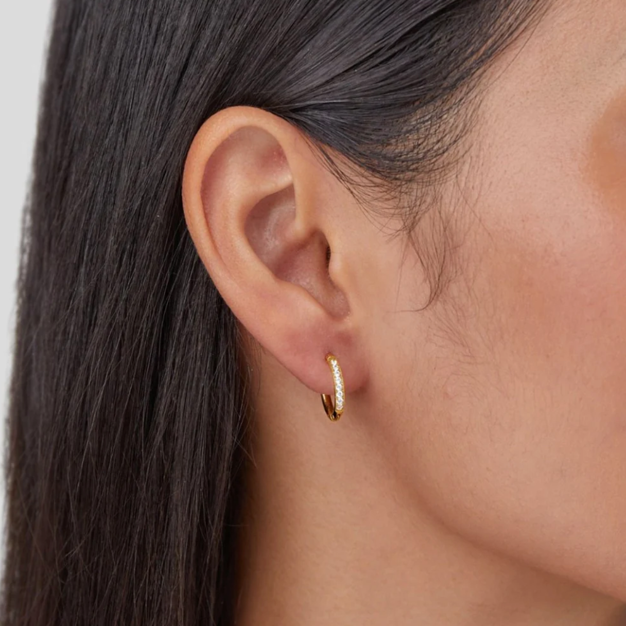 Stones Hoop Earrings