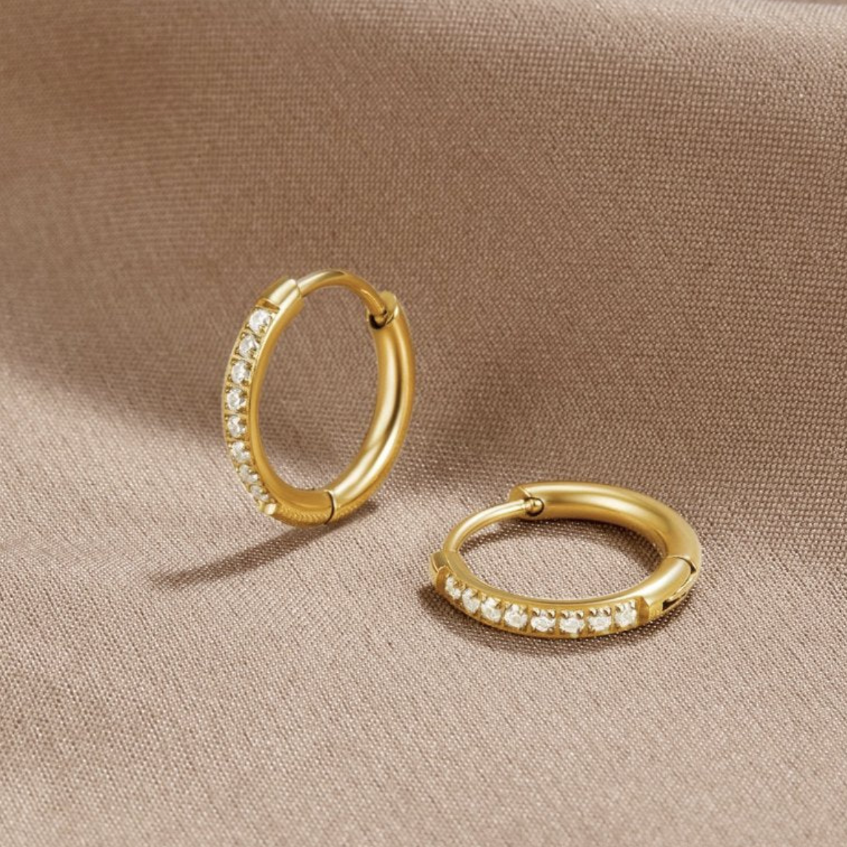 Stones Hoop Earrings