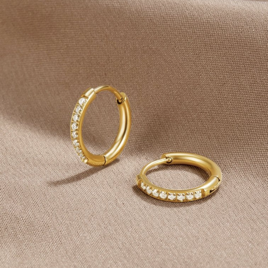 Stones Hoop Earrings