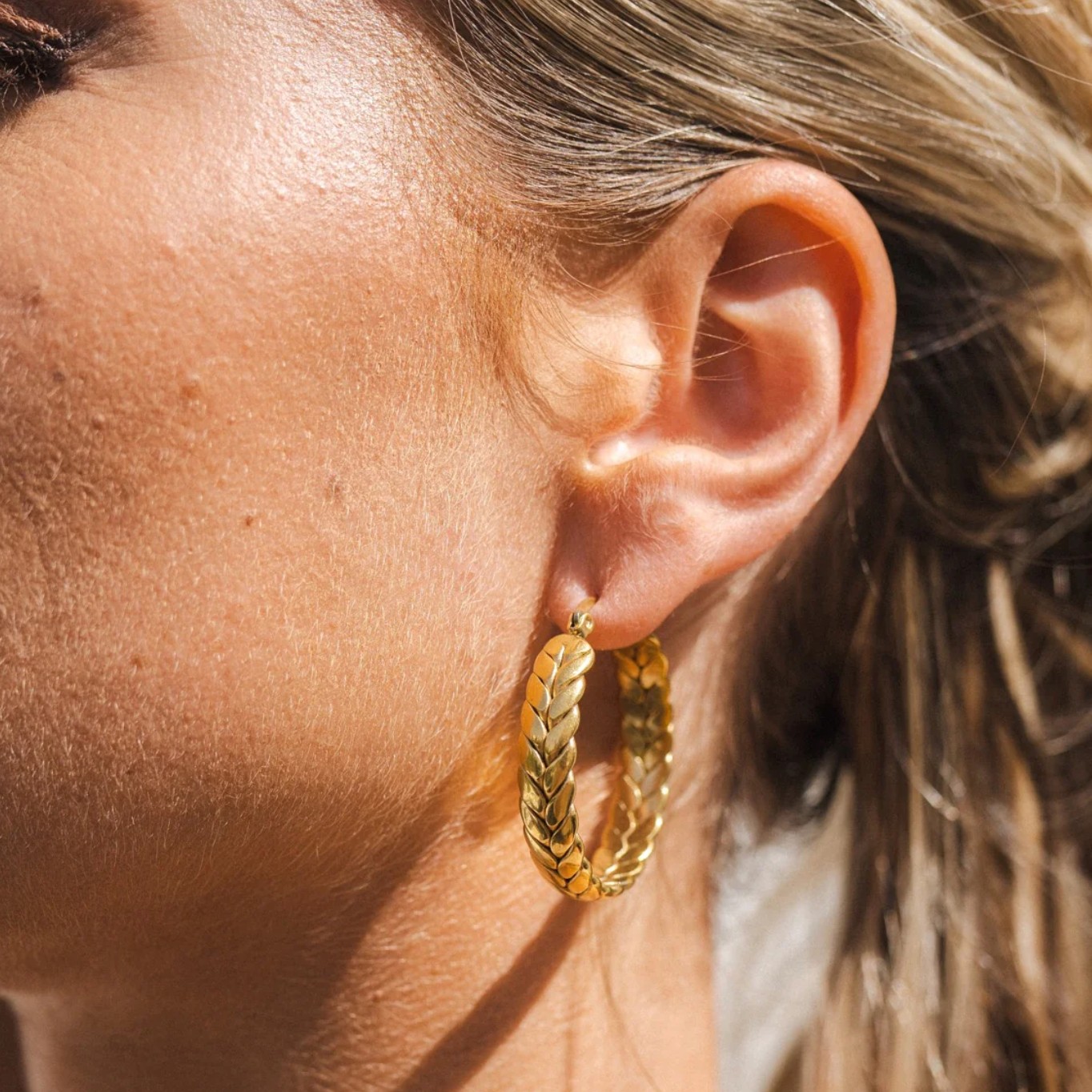 Twisted Leaves Hoop Earrings