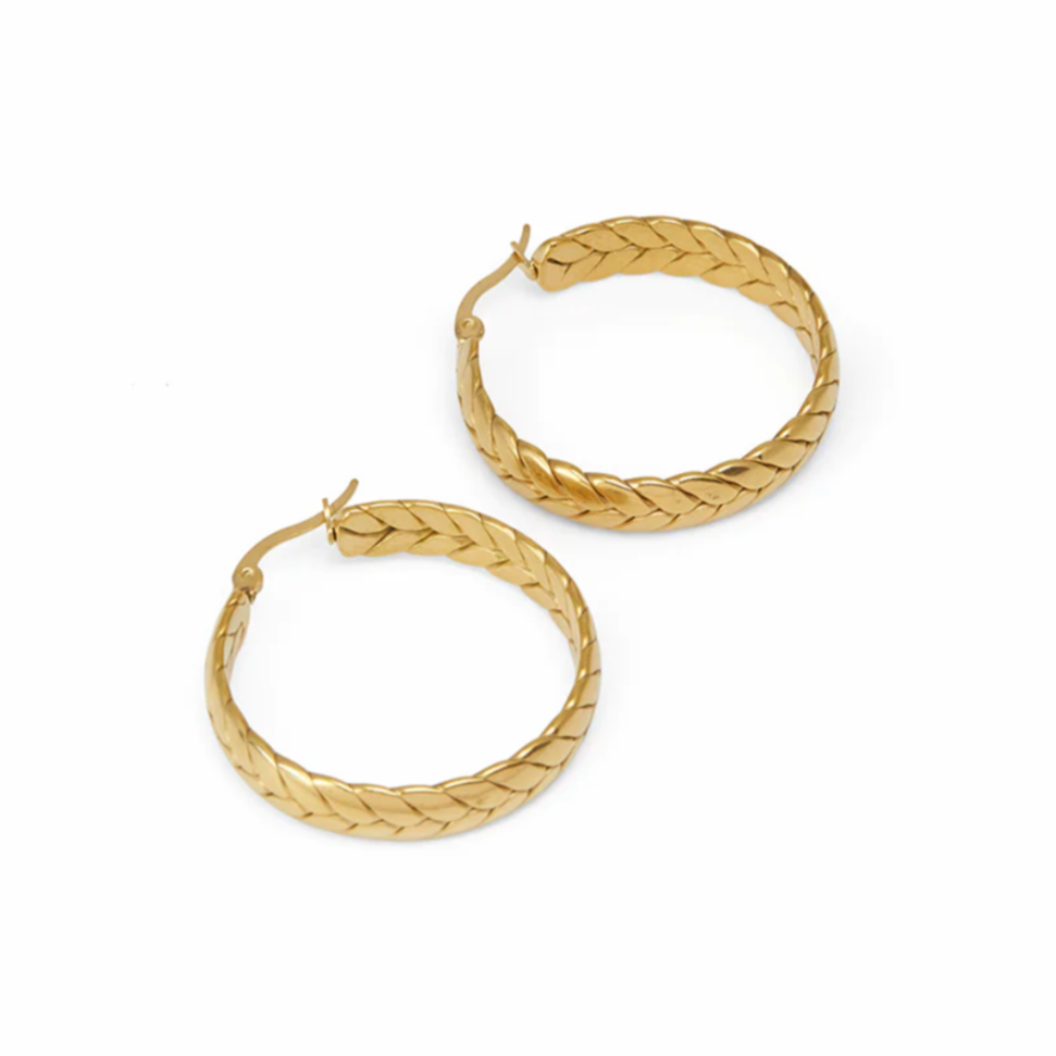 Twisted Leaves Hoop Earrings