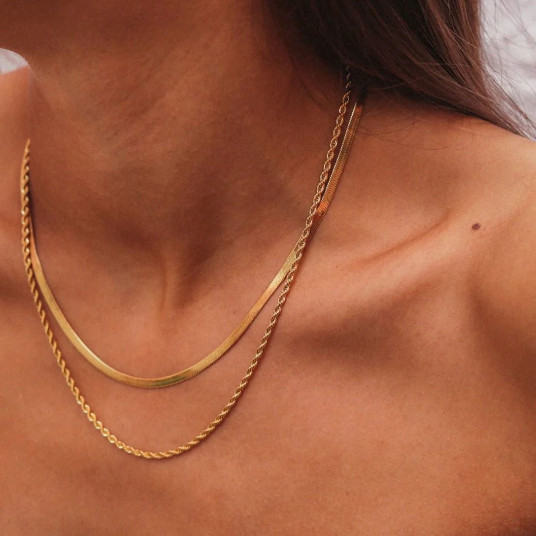 Snake Chain and Twisted Necklace