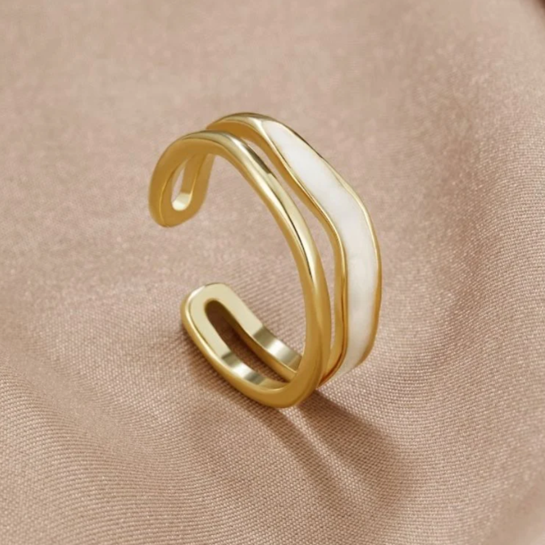 Double Enamel Adjustable Ring