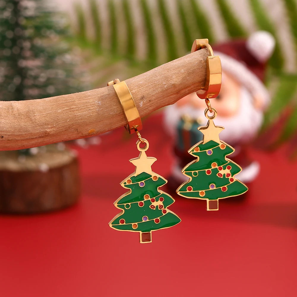 Christmas Tree Pendant Earrings