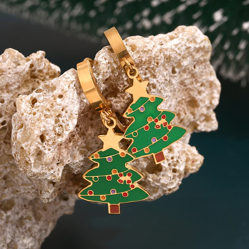 Christmas Tree Pendant Earrings