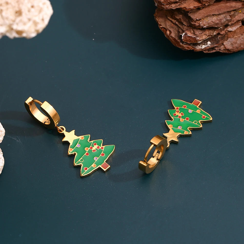 Christmas Tree Pendant Earrings