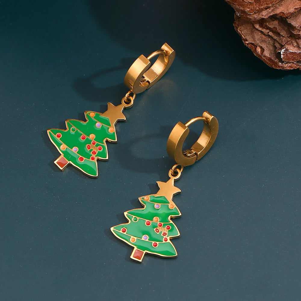 Christmas Tree Pendant Earrings