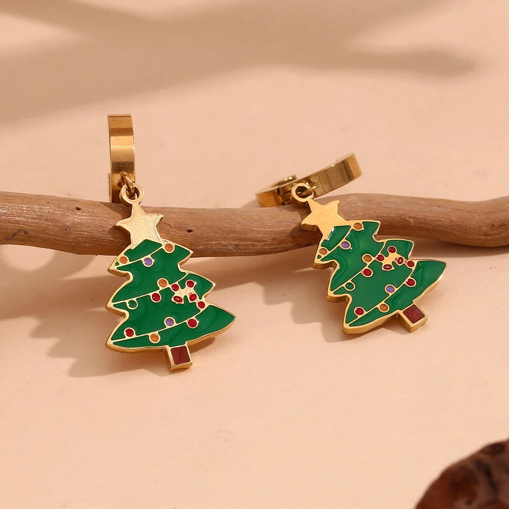 Christmas Tree Pendant Earrings