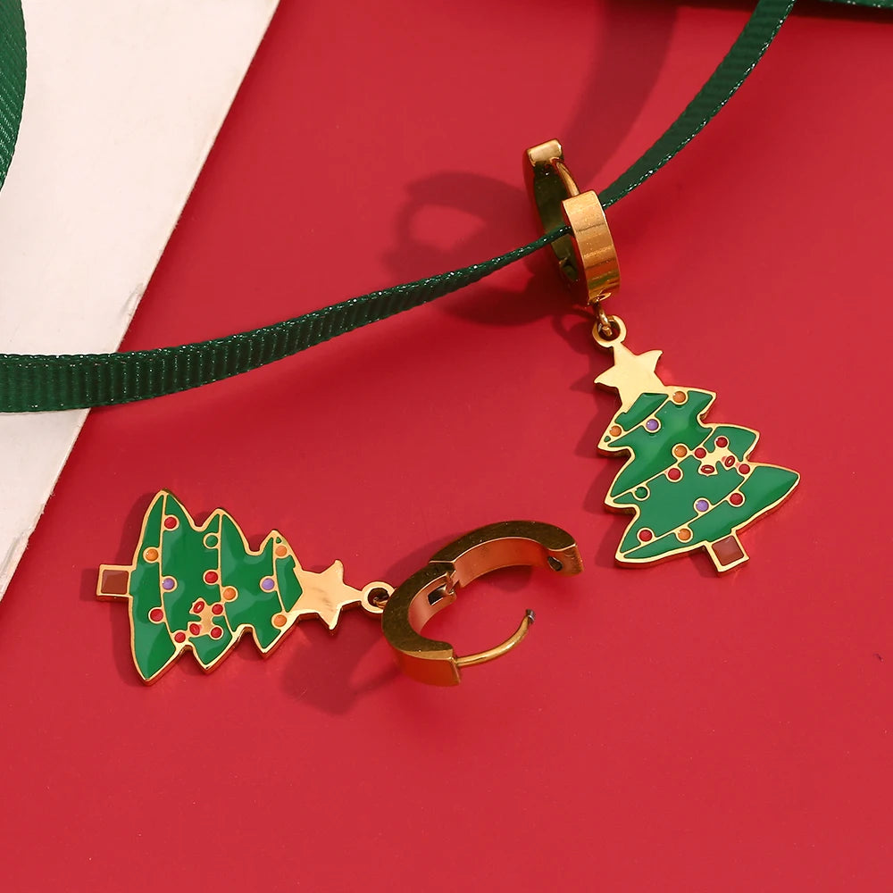 Christmas Tree Pendant Earrings