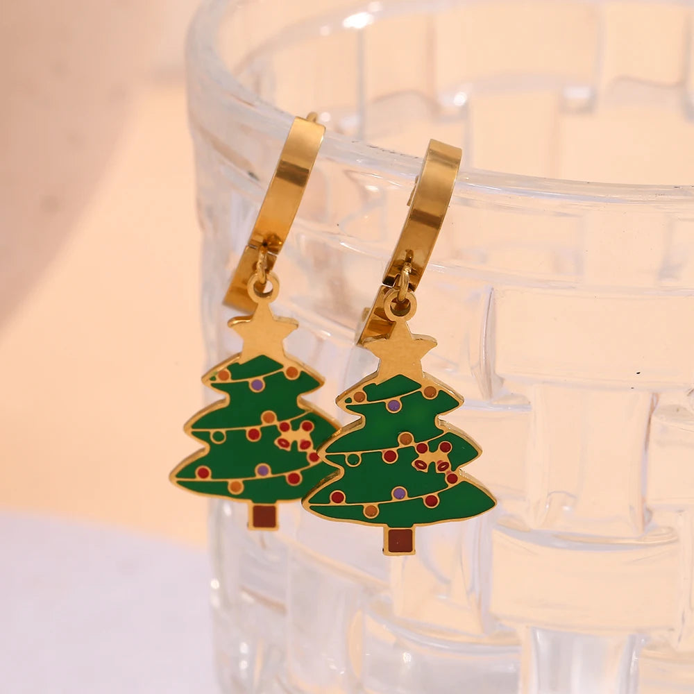 Christmas Tree Pendant Earrings