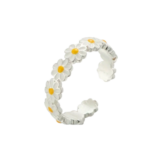 Daisy Flower Adjustable Ring