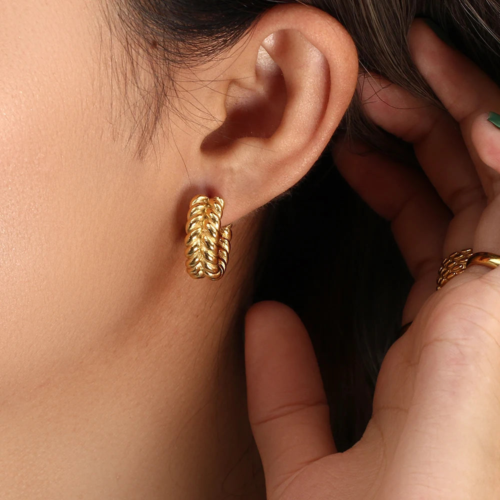 Leaf Hoop Earrings