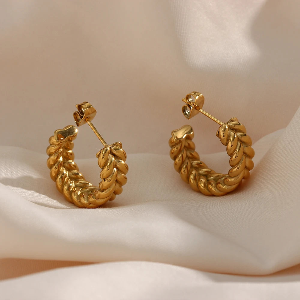 Leaf Hoop Earrings