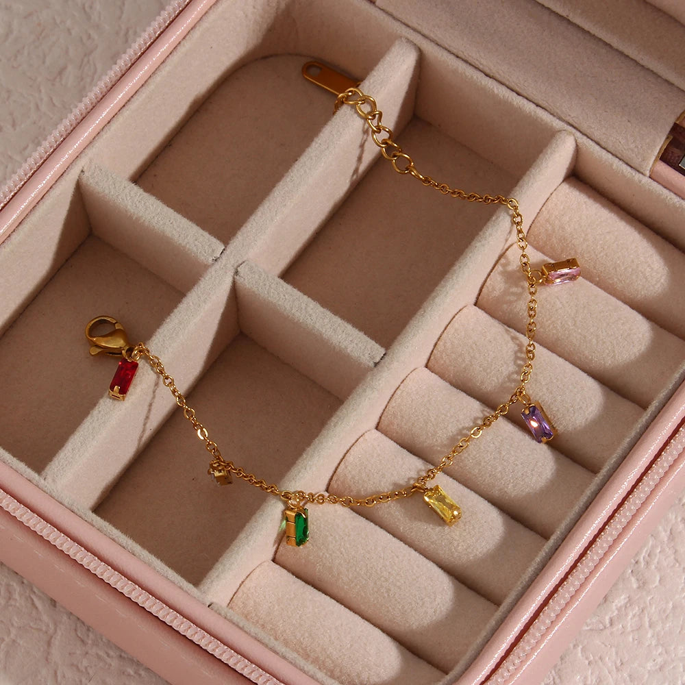 Colorful Square Stone Bracelet