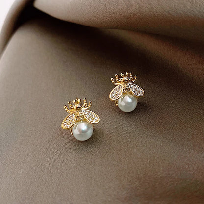 Boucles d'oreilles abeille en perles