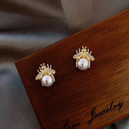 Boucles d'oreilles abeille en perles