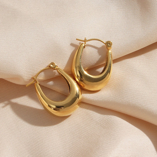 Hollow U Shape Hoop Earrings