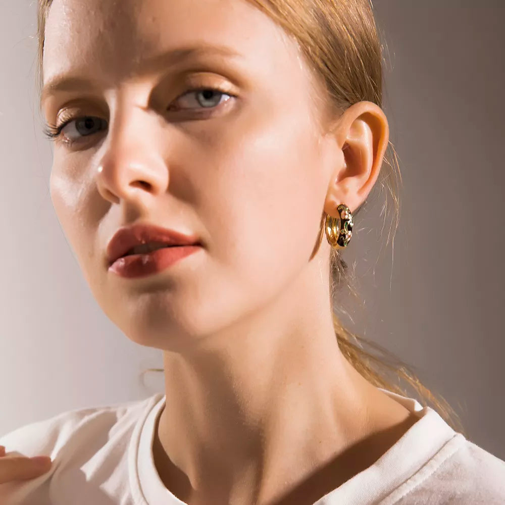 Vintage Flower Hoop Earrings