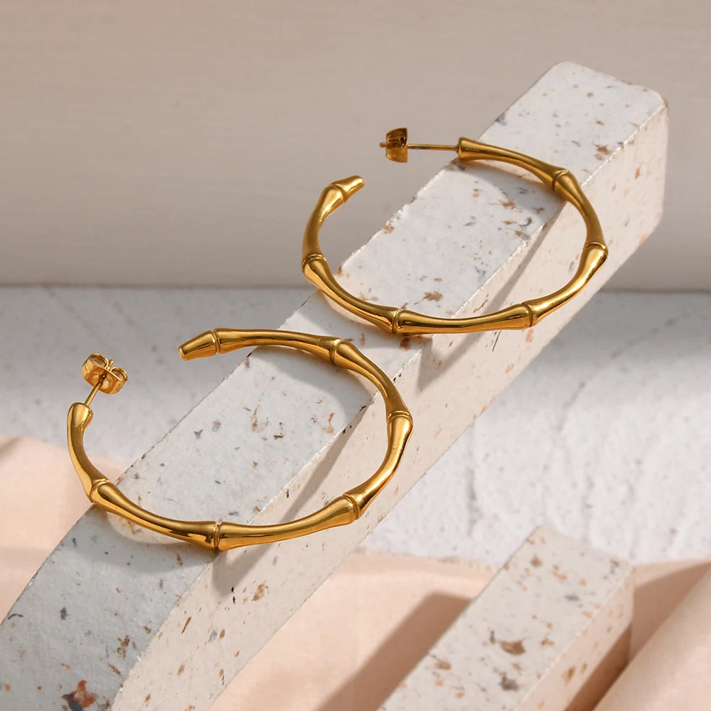 Bamboo Hoop Earrings