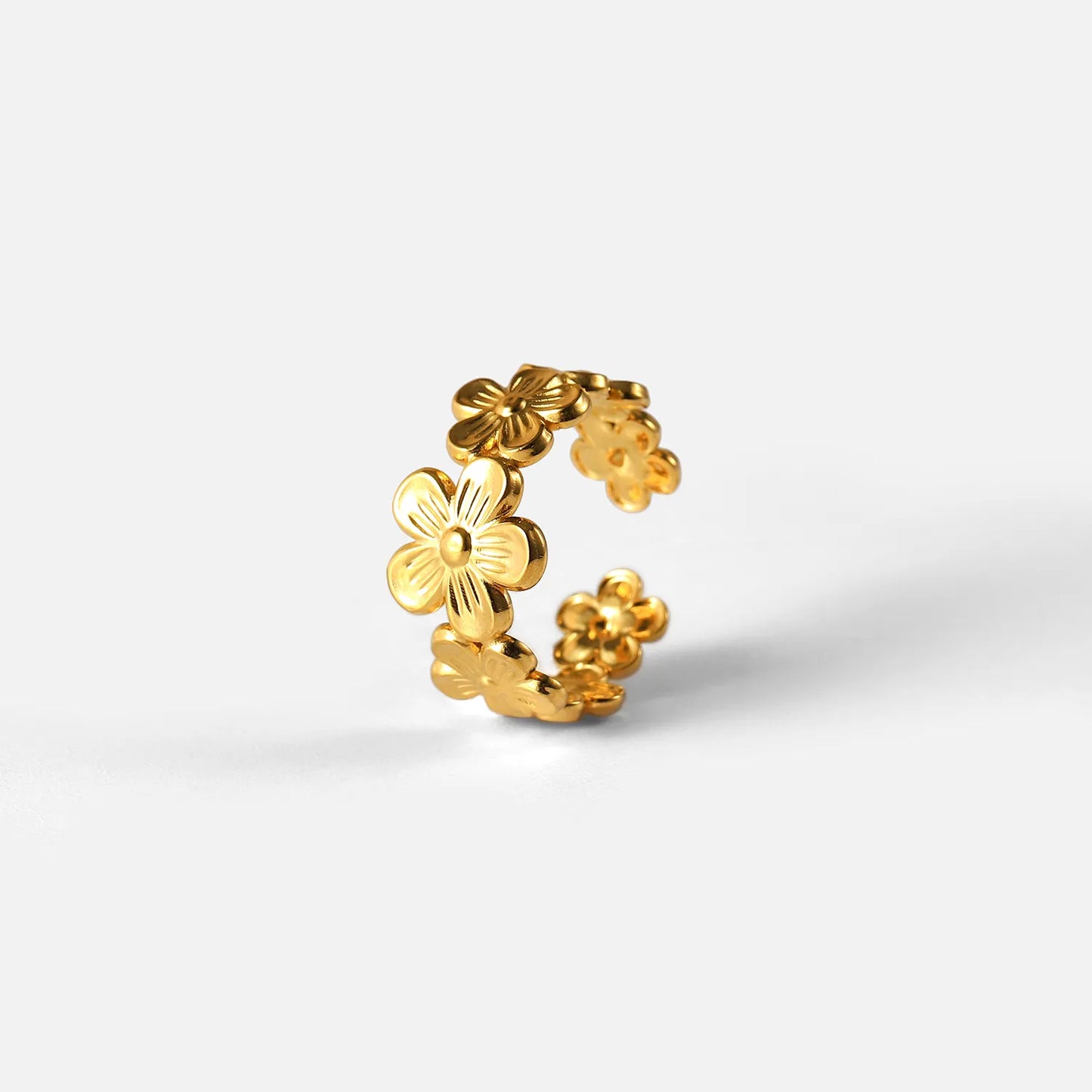 Adjustable Gold Flowers Ring