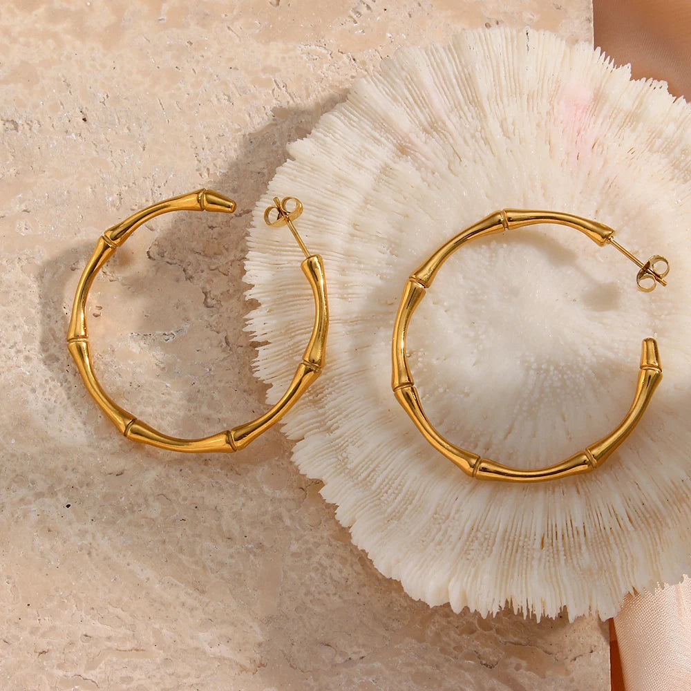 Bamboo Hoop Earrings