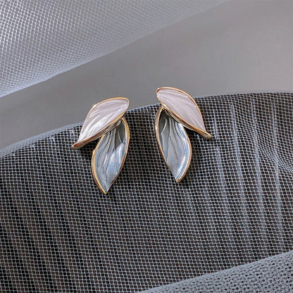 Blue Leaf Earrings