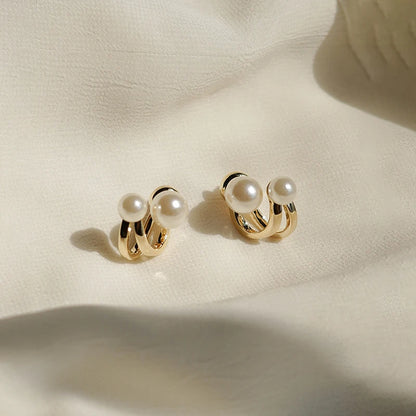Boucles d'oreilles à double perle