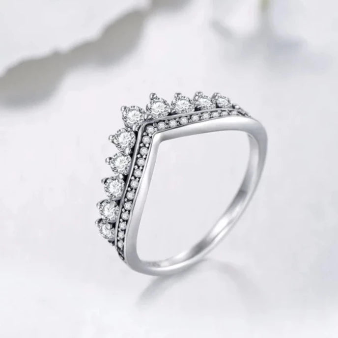 Silver Sparkle Crown Ring