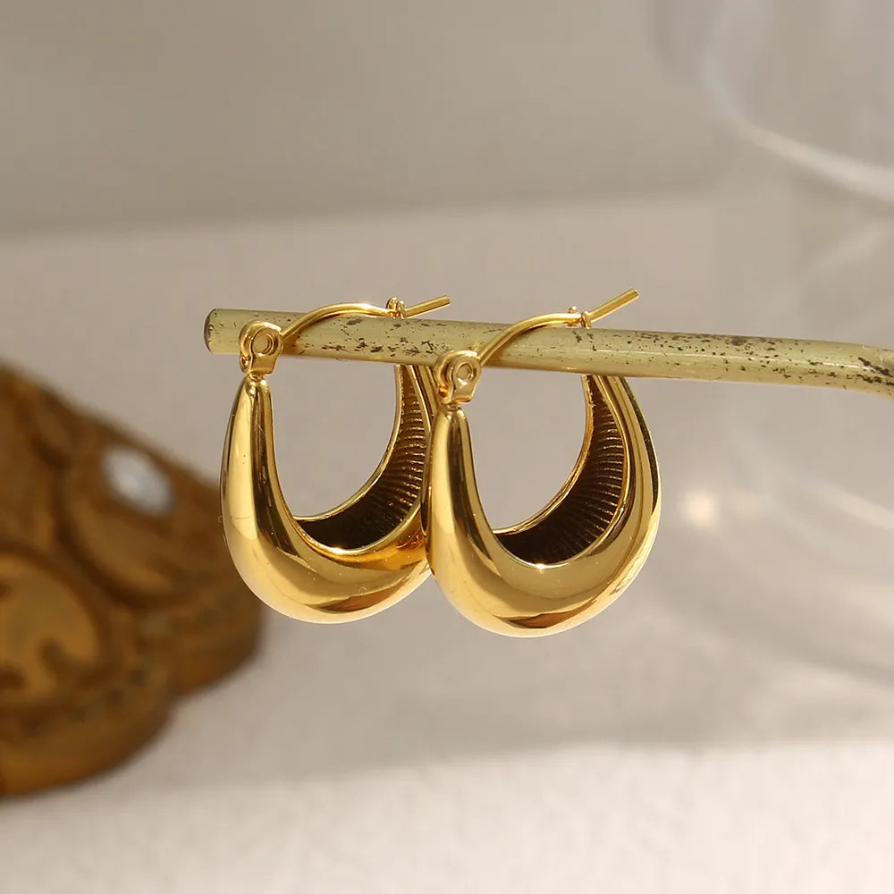 Hollow U Shape Hoop Earrings