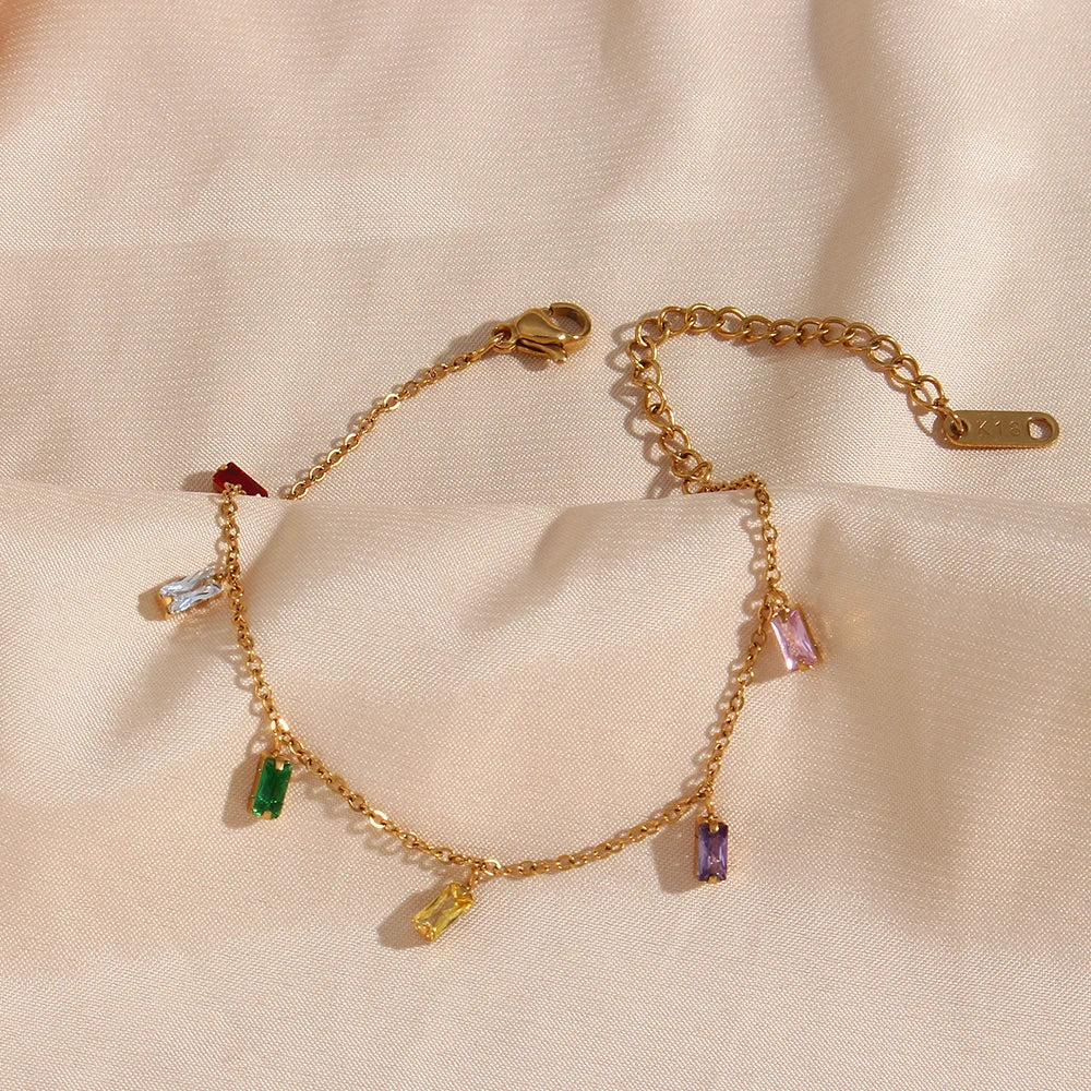 Colorful Square Stone Bracelet