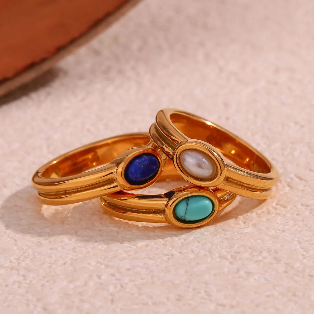 Oval Natural Stone Vintage Ring