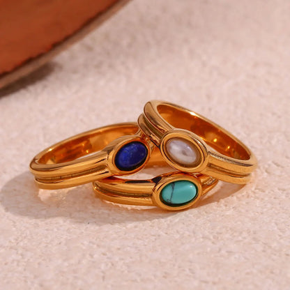 Oval Natural Stone Vintage Ring