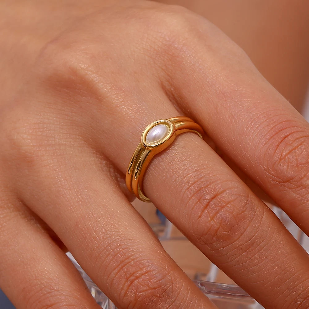 Oval Natural Stone Vintage Ring