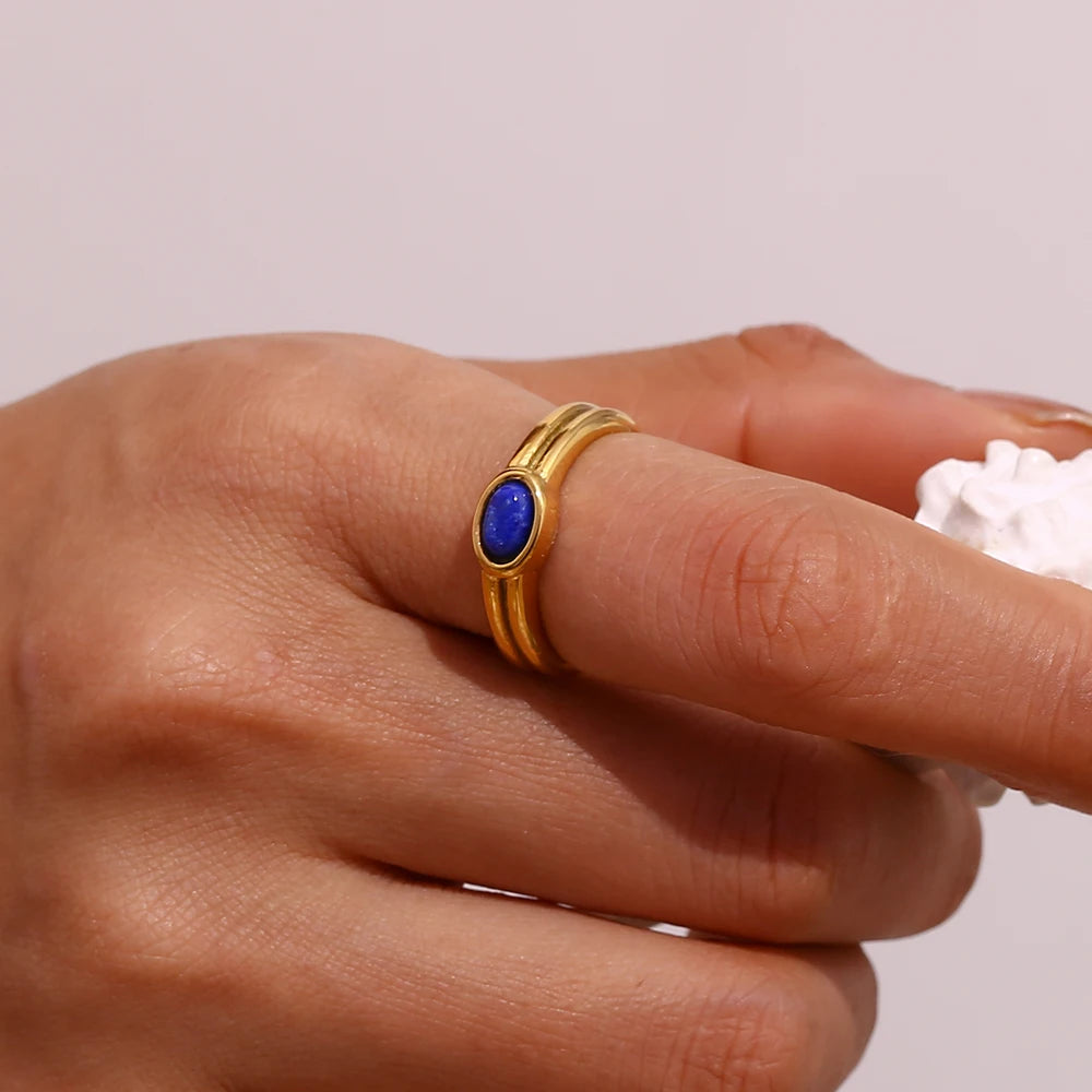 Oval Natural Stone Vintage Ring