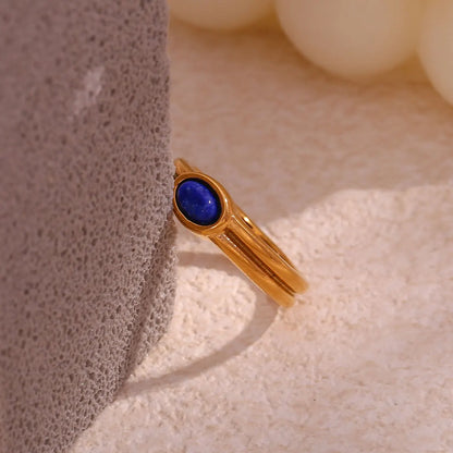 Oval Natural Stone Vintage Ring