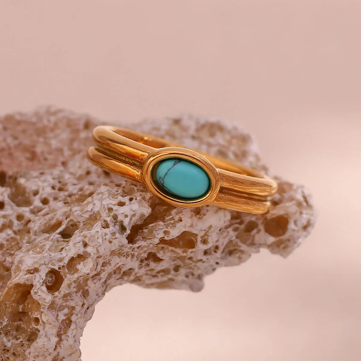 Oval Natural Stone Vintage Ring