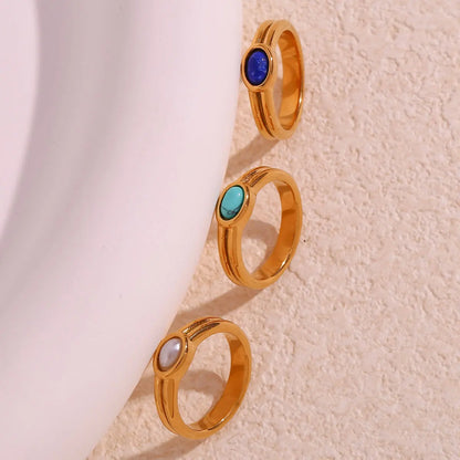 Oval Natural Stone Vintage Ring