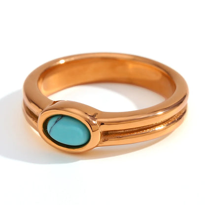 Oval Natural Stone Vintage Ring