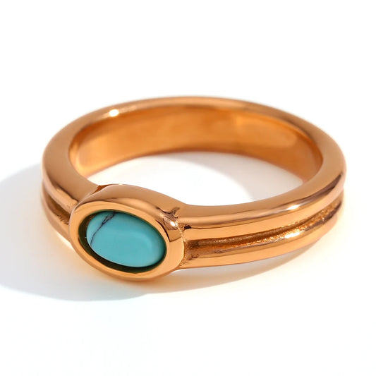 Oval Natural Stone Vintage Ring