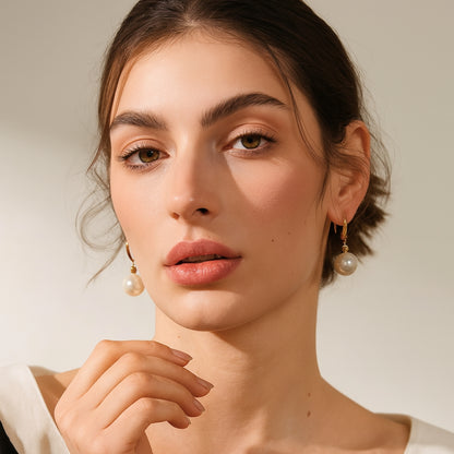 Round Pearls Drop Earrings