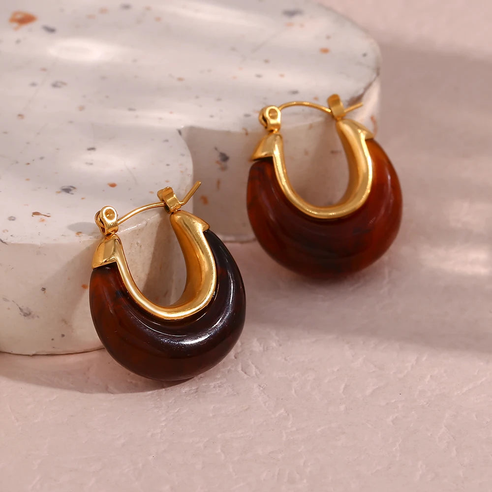 Acrylic Round Hoop Earrings