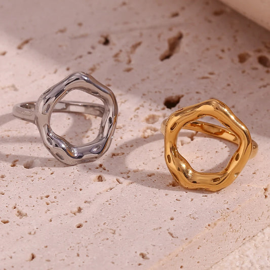 Irregular Hollow Circle Ring